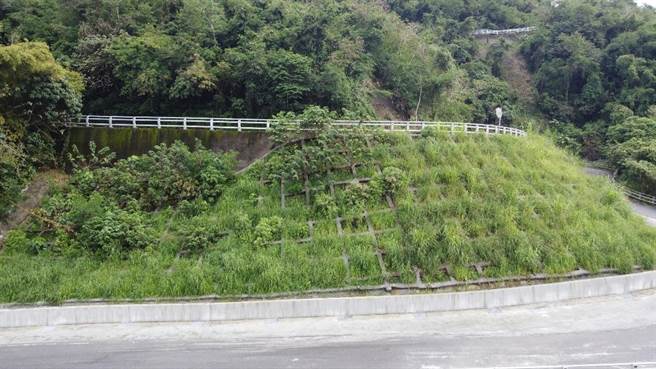 瑞港公路改善安全，第一期施作自由型格梁護坡、防落石柵欄及排水溝等設施。（花蓮縣府提供／王志偉花蓮傳真）