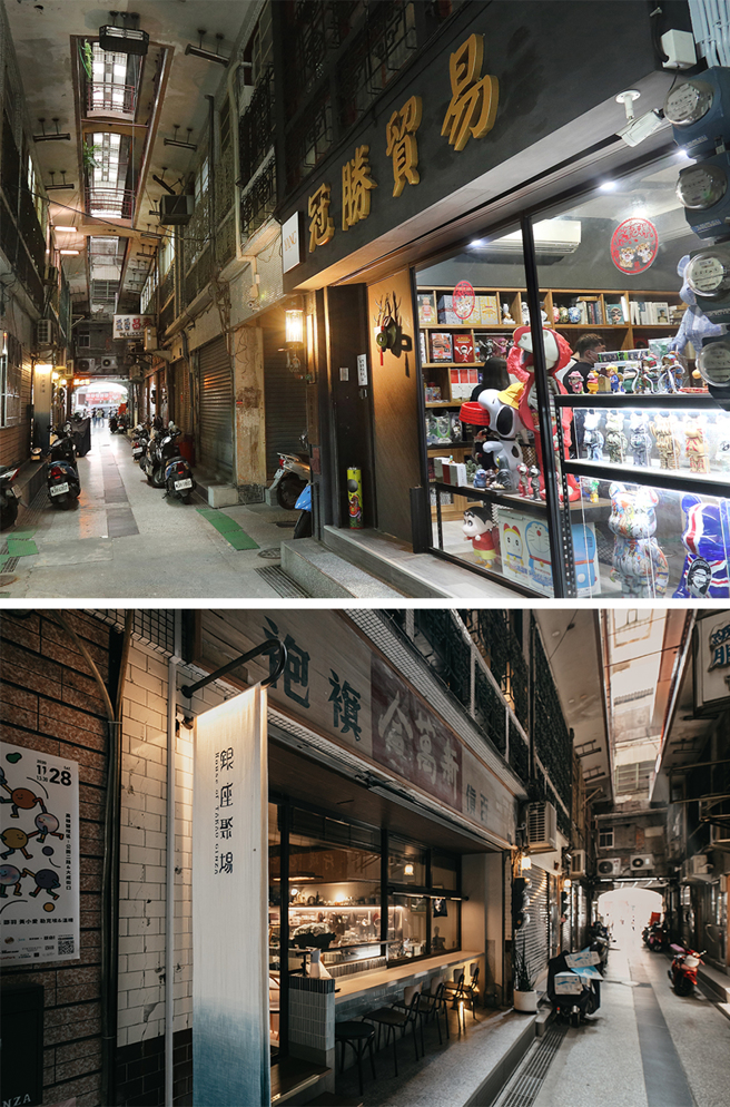 高雄银座商店街始建于日治时期，战后卖店改为「半楼仔」式建筑，一楼作为店面，二楼以上为居住空间，保有往昔盐埕商场的样貌。(摄影/Carter)