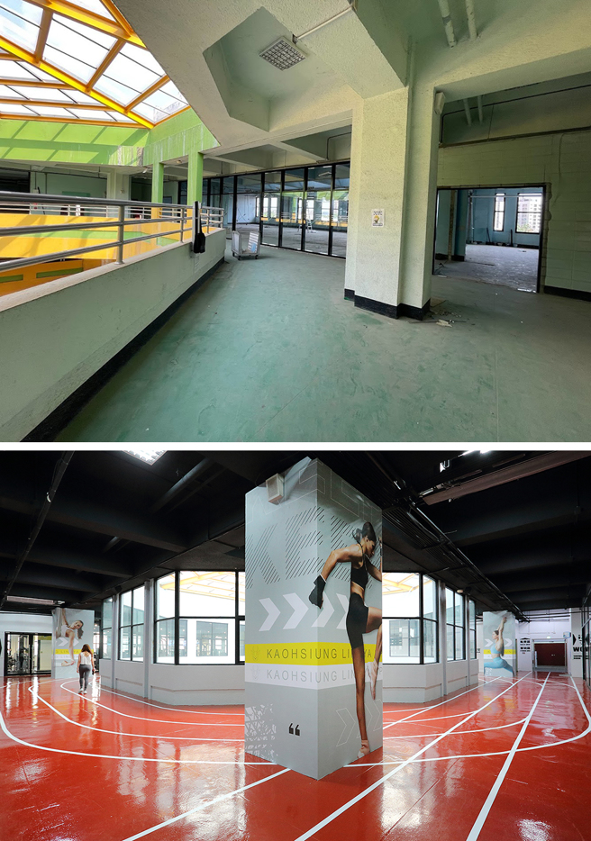 改建后的中正技击馆，以铜板价格就能享受全新的运动空间。(改建前:高雄苓雅运动中心提供；改建后：摄影/Carter)