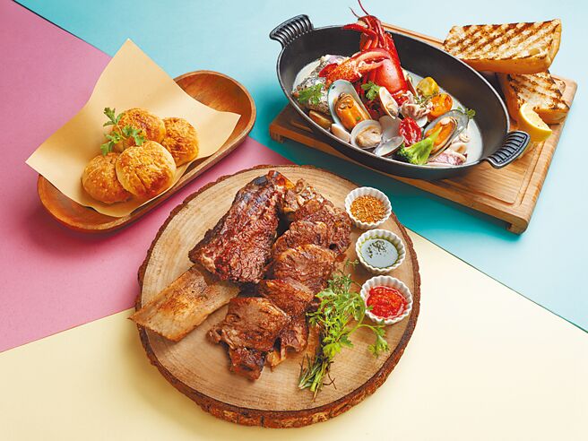 台北君悦酒店Ziga Zaga义式带骨牛肋排、义大利白酒烩海鲜。（台北君悦酒店提供）饮酒过量 有碍健康