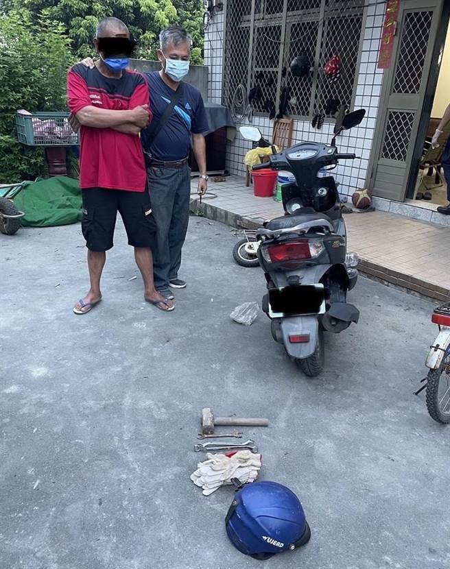 二林镇稻田，4、5月以来，连续7起抽水马达遭窃，警方逮捕50来岁窃盗惯犯林嫌。（芳苑警分局提供／吴敏菁彰化传真）