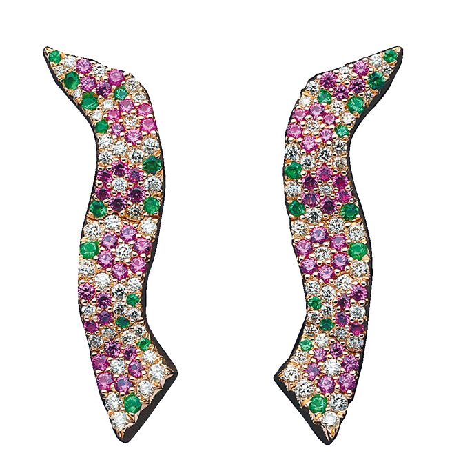 Dior Print花纹多彩宝石耳环。（DIOR提供）