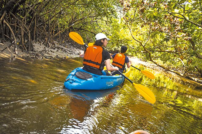 旅人在西表岛可体验划独木舟，加倍感受大自然的魅力。（冲绳观光局提供）