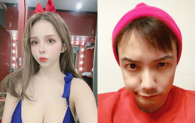 「H版李毓芬」之称的网红陈香菱，跟着女优娃娃一起爆料圤智雨。（图／IG@陈香菱；FB@圤智雨）