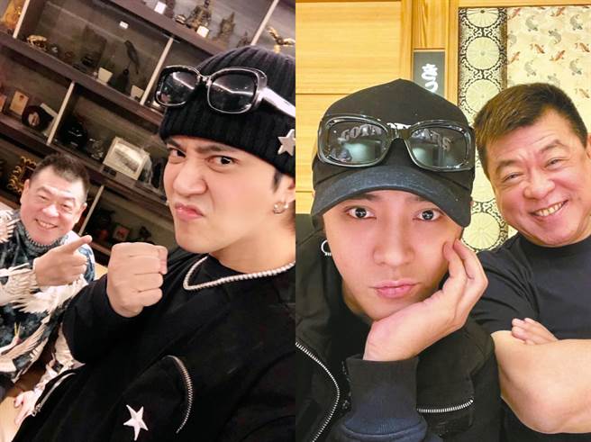 羅志祥去年大年初二到孫德榮家拜年（左圖）開心合影。（孫德榮提供、摘自羅志祥臉書）