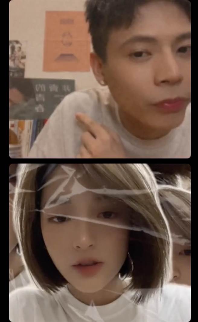 王净素顏参与柯朋宇直播。（杉朋娱乐提供）