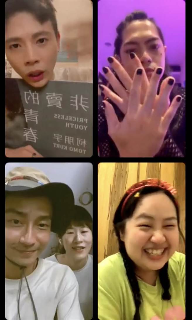 大文、百白、大鹤等人参与柯朋宇直播。（杉朋娱乐提供）