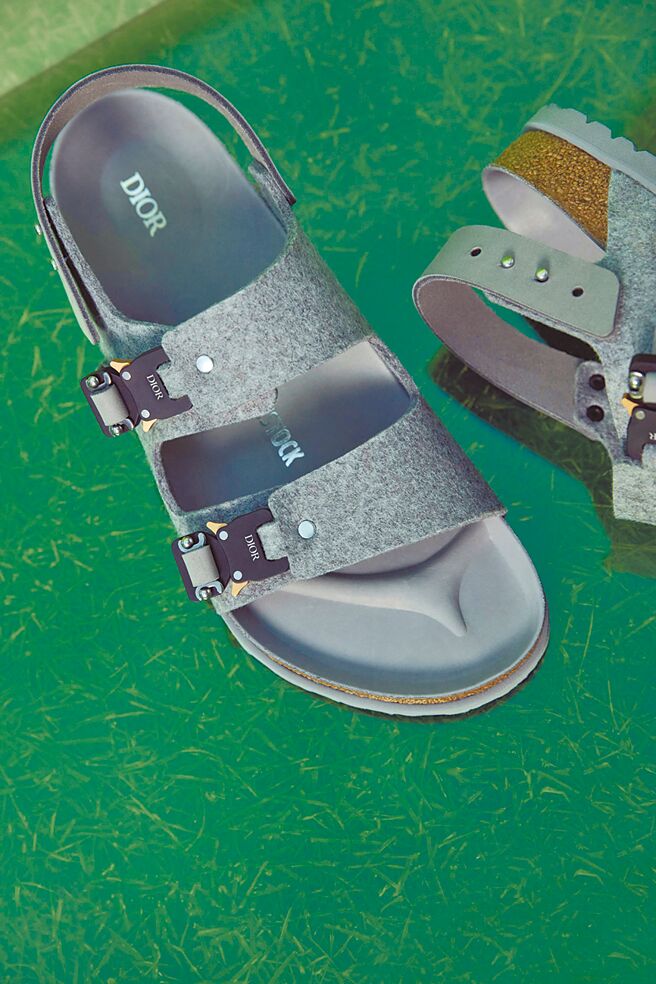 Dior与勃肯的联名系列一出现在冬季男装上，马上成为当日网路热门关键字。（Dior提供）