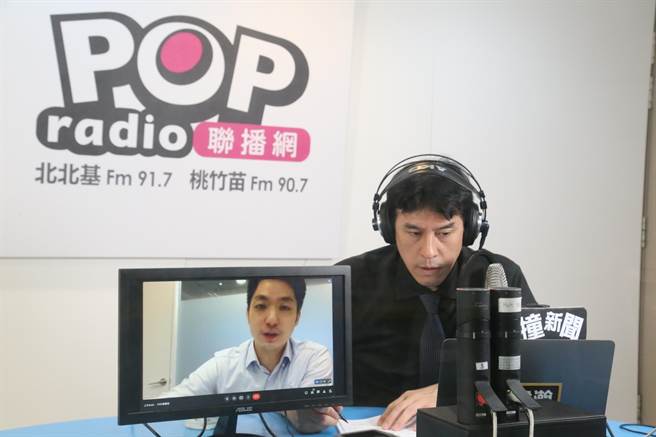台北市长参选人蒋万安今接受POP radio广播专访。（POP radio提供／游念育台北传真）