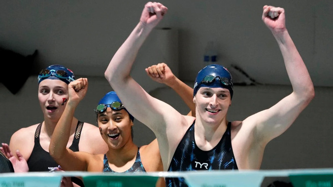 宾州大学跨性别泳将莉亚‧汤马斯185公分高，这在男子组不算什么，但是在女子组就是辗压级优势。(图/美联社)