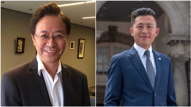 年底的桃园市长选战，民进党新竹市长林智坚（右）将转战桃园市长，国民党推出前行政院长张善政（左），战况相当激烈。（取自张善政、林智坚脸书）