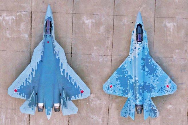 Su-57与Su-75，俄罗斯联合飞机公司试图以沿用相同的技术，研发Su-75。(图/The Drive)