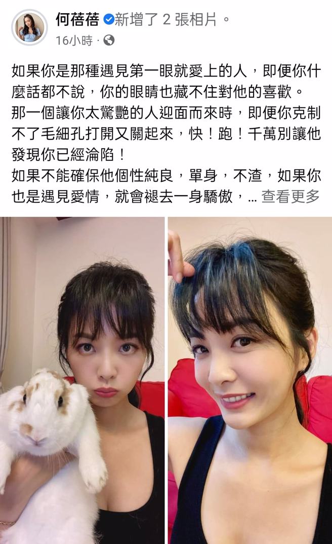 何蓓蓓发文谈到被冷暴力。（图／取自何蓓蓓facebook）
