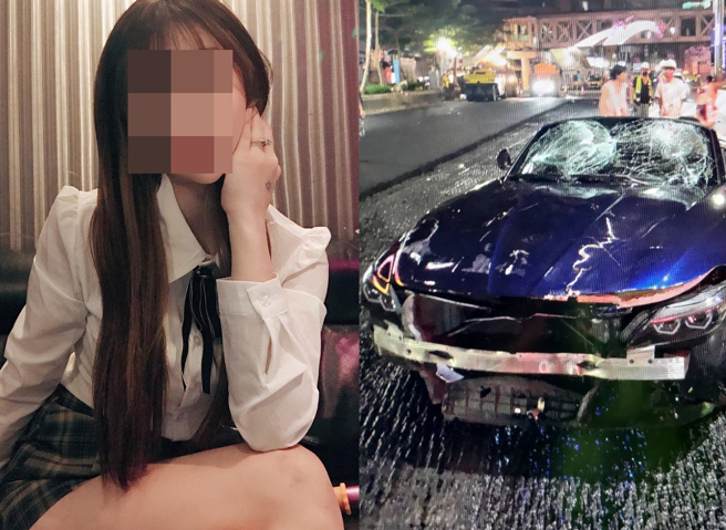 29岁林姓女子21日酒驾撞死1名工人，被查出有诈欺、毒品前科，此次已是第3度酒驾。（合成图／左为翻摄自当事人脸书，右为警方提供）