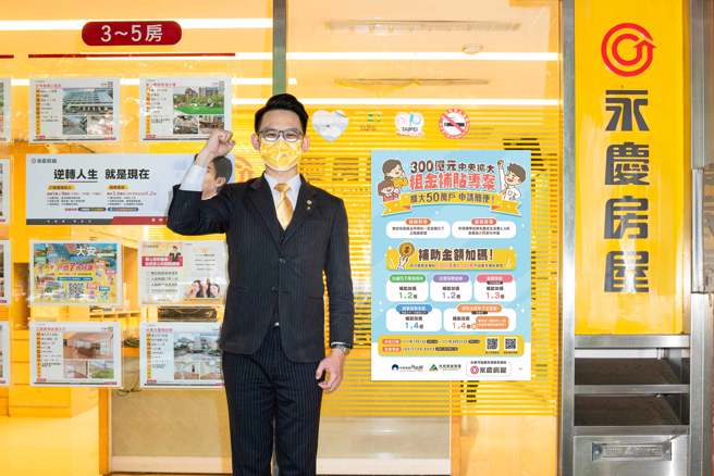 永慶房產集團旗下五品牌-永慶房屋、永慶不動產、永義房屋、有巢氏房屋與台慶不動產，全台共1400家門店協助租客申請租金補貼。(圖：永慶房屋提供)