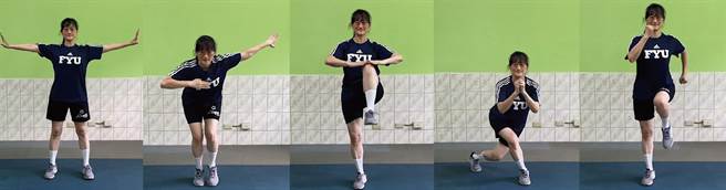 輔英科大健康事業管理系包怡芬老師設計防疫健身操。（輔英科大提供／高雄洪靖宜傳真）