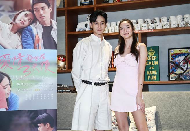 刘冠廷、谢沛恩出席收视庆功记者会。（陈俊吉摄）