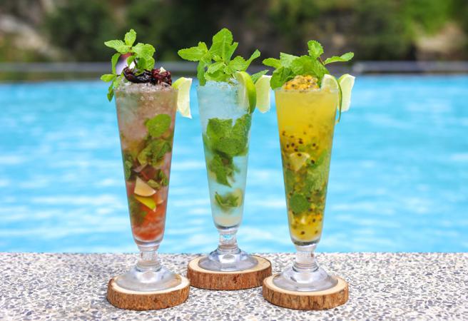 太鲁阁晶英酒店推出5款夏日限定的「莫吉托特调」。（太鲁阁晶英酒店提供）