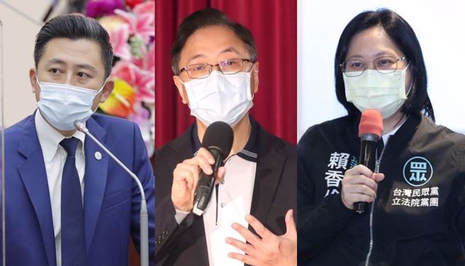 新竹市長林智堅(左起)、前行政院長張善政、立委賴香伶。(合成圖/資料照)
