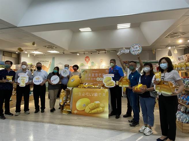 台东县府首度结合陆空旅运业者，让游客认识夏雪芒果。（蔡旻妤摄）