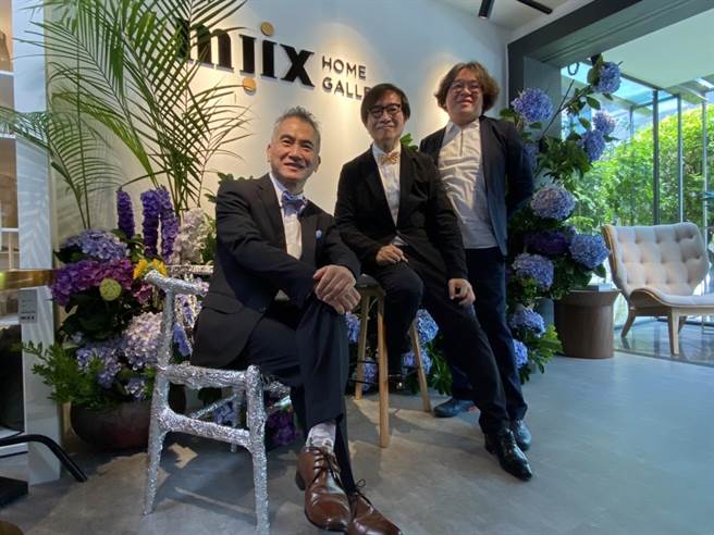 美学教父邓学中与华人知名设计大师陈国辉携手深耕房地产、休閒旅游市场多年的李晋豪（由左而右）联手打造「m!ix美室家居」品牌。（冯惠宜摄）