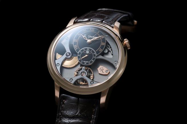 独立制表师Romain Gauthier的Insight Micro-Rotor红金腕表，限量10只，338万元。（瑞博品提供）