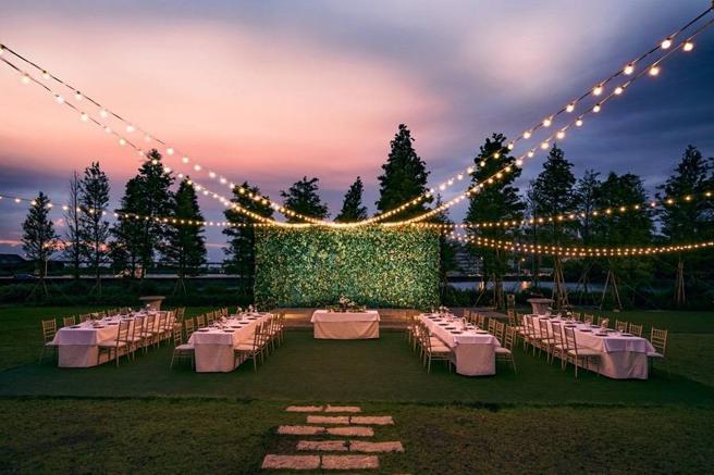 桃園皇家薇庭的戶外宴會空間。（雲朗觀光集團提供）