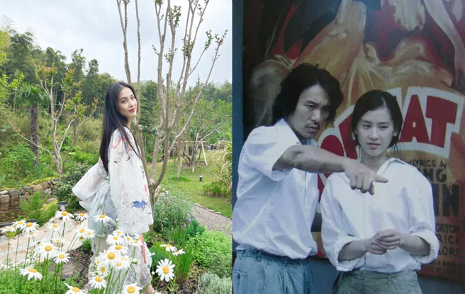 今年星爷生日，黄圣依也只是在社群晒出自己美照，让人看到嫁进豪门后少奶奶惬意的模样。(图/ 摘自黄圣依微博、电影《功夫》剧照)