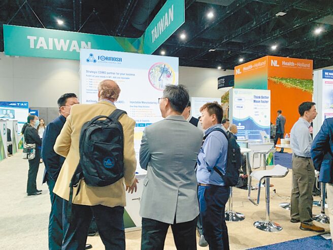 2022北美生技产业展BIO International Convention，臺湾馆获买主青睐。图╱贸协提供