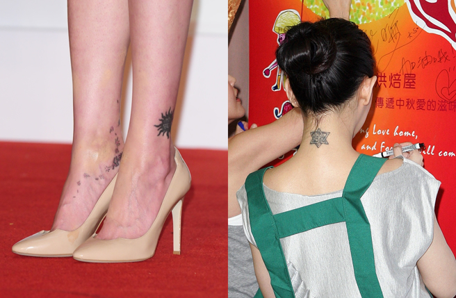 大S过去出席活动时秀过脖子和脚踝上刺青。（图／中时资料照片）