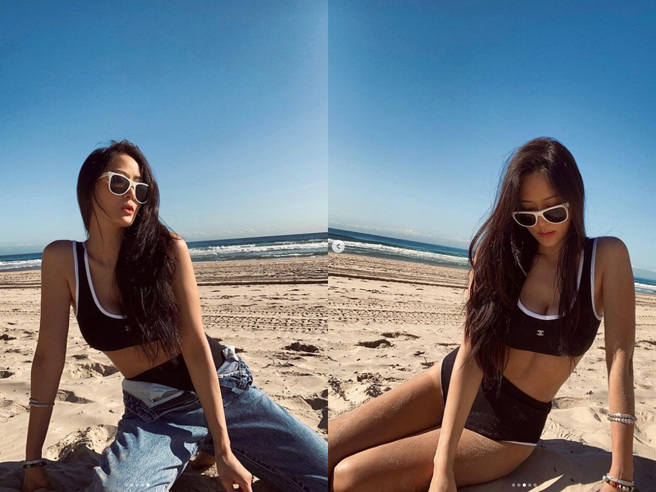 孙芸芸在澳洲拍摄海滩辣照。（图／IG@孙芸芸）