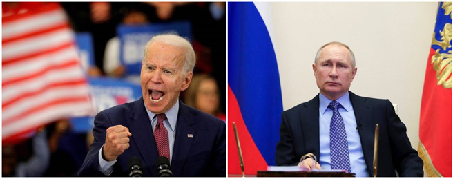 美國總統拜登（左）、俄羅斯總統普丁（右）。（合成圖/達志影像）