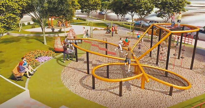 新竹縣府投入2億經費，擇定竹北、芎林等22處既有公園來改造。圖為公兒27公園模擬圖。（新竹縣府提供／邱立雅竹縣傳真）