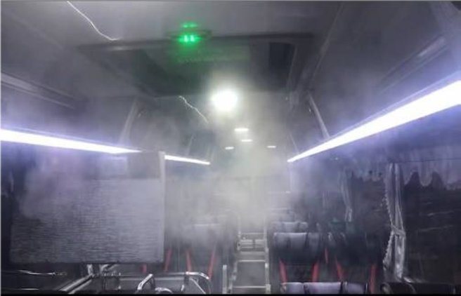 大眾运输工具车厢自动云雾抗菌系统。(图/红鹰净化科技提供)

