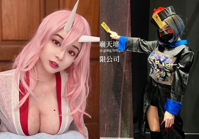 郭鬼鬼過去也曾多次Cosplay鬼怪造型，這次則應景扮成火辣殭屍。（圖／取自郭鬼鬼IG）