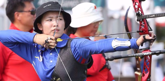 台湾射箭女将彭家楙。（资料照／陈怡诚摄)