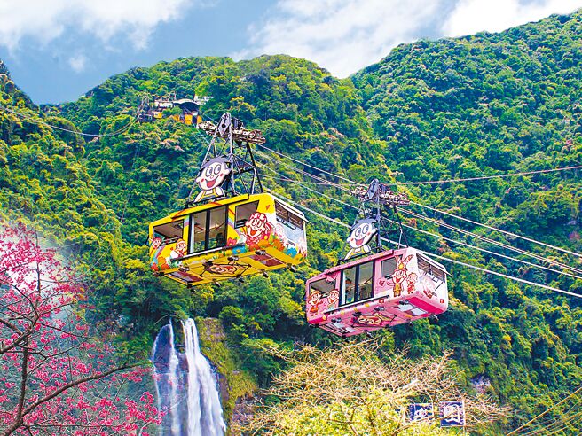 新店乌来云仙乐园搭乘空中缆车可抵达园区。图／云仙乐园提供