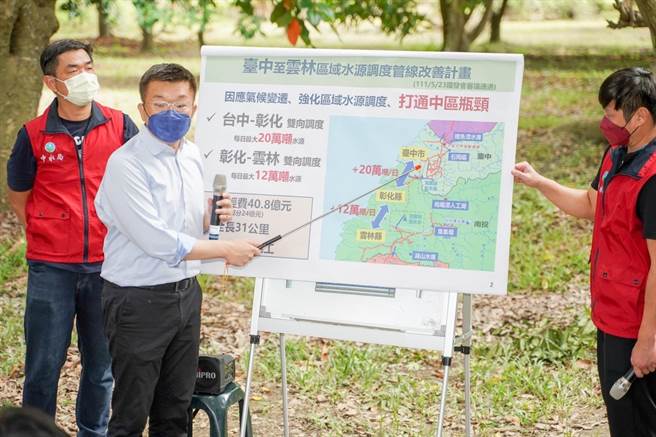 立法院副院長蔡其昌28日會勘台中市烏溪伏流水第三期及南台中淨水廠工程。（蔡其昌提供／馮惠宜台中傳真）