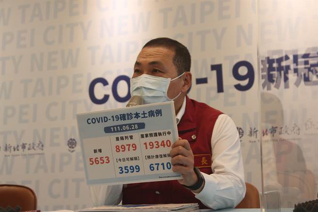 新北市长侯友宜说，新北今新增确诊5653例。（陈慰慈摄）