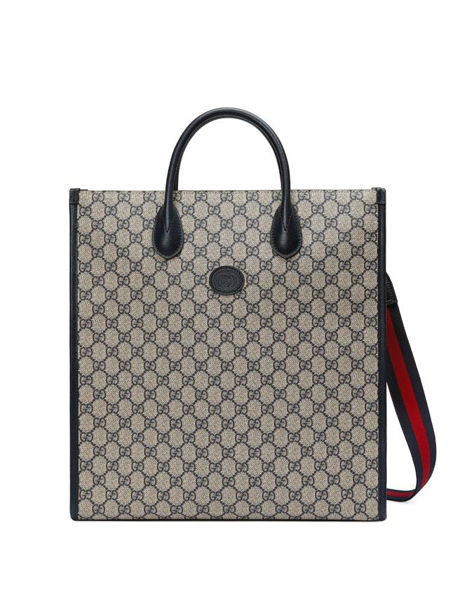 GUCCI GG LOGO BLUE午夜蓝肩背托特包，6万1200元。（GUCCI提供）