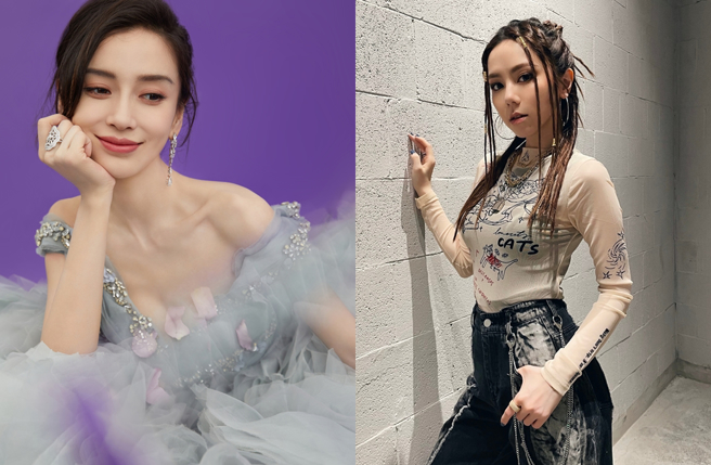 热狗在新歌Ladyboy中，疑似提到邓紫棋和angelababy。（图／杨颖工作室、邓紫棋工作室微博）