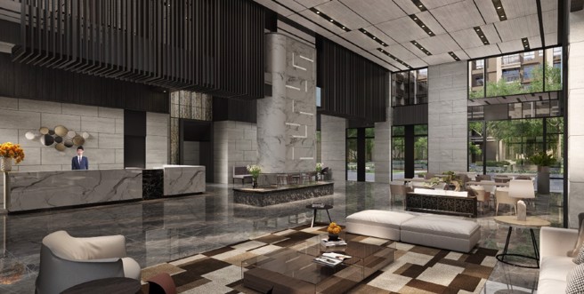 「合陽鼎峰」大廳3D示意圖。(圖/業者提供)