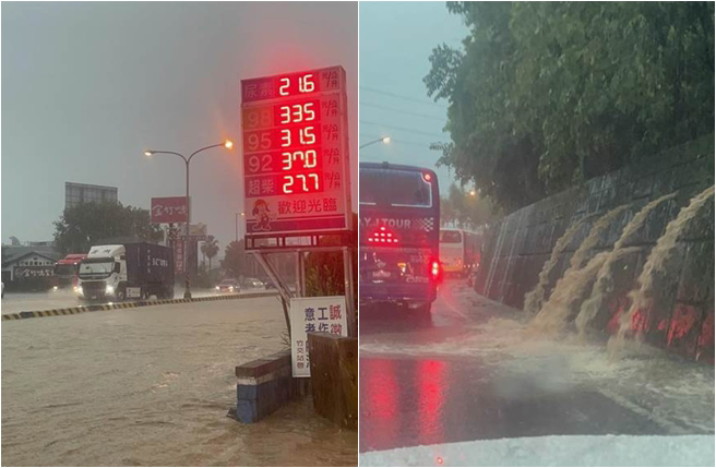 中部地区受到对流云系发展旺盛影响，中央气象局下午发布大雷雨特报，南投地区从下午1点左右开始受到大雷雨袭击。(民眾提供／吴建辉彰化传真)
