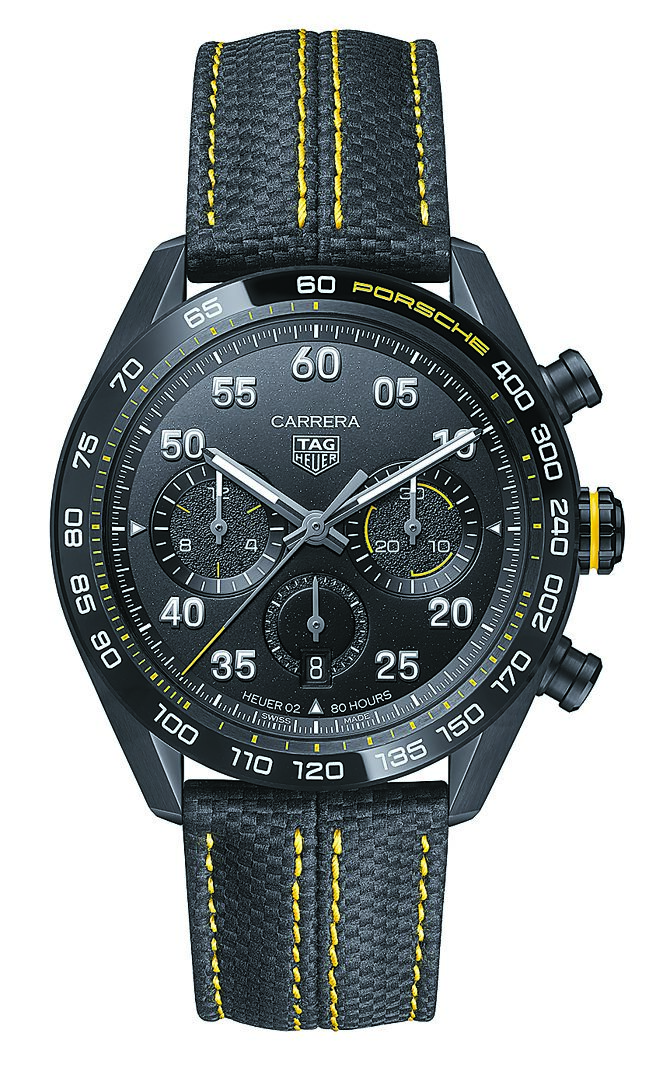 TAG Heuer Carrera保时捷联名限量计时腕表，23万2200元。（TAG Heuer提供）
