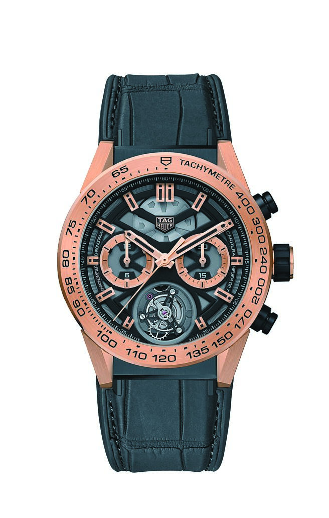 TAG Heuer Carrera陀飞轮计时腕表，96万9200元。（TAG Heuer提供）