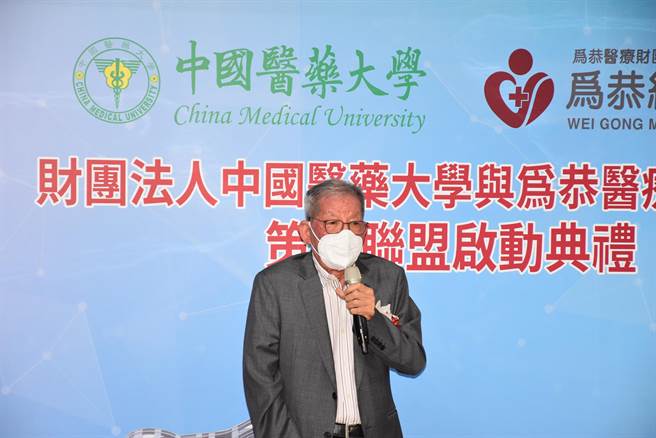 头份市为恭医院创办人林佾廷，积极促成与中国医药大学策略联盟。（谢明俊摄）