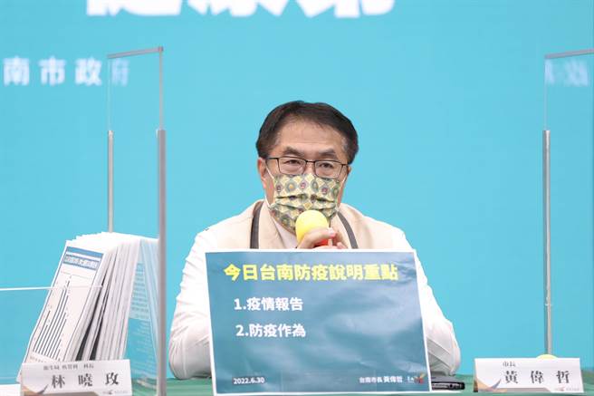 台南今天新增3363例，市长黄伟哲希望下周降到3000例以下。(台南市政府提供／曹婷婷台南传真)