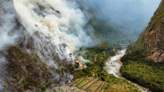 野火逼近印加古城馬丘比丘 火勢延燒2天難控制