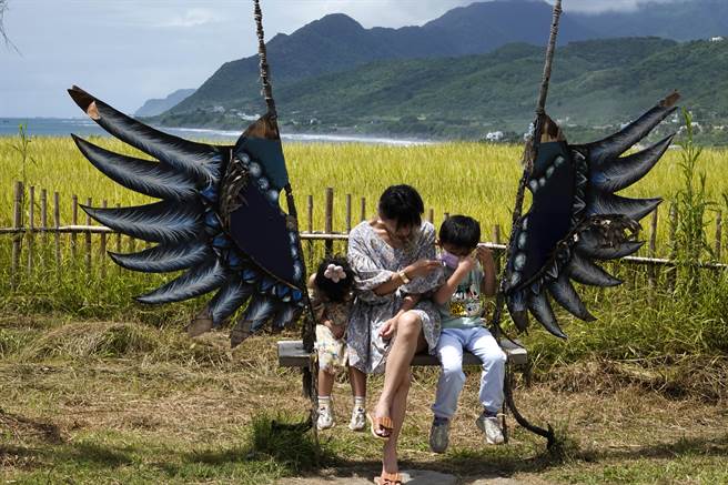 新社梯田美景吸引许多游客打卡。（黄子明摄）