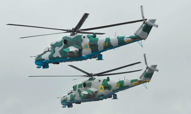烏克蘭米（Mi）-24「雌鹿（Hind）」攻擊直升機的資料照。（達志影像/Shutterstock）
